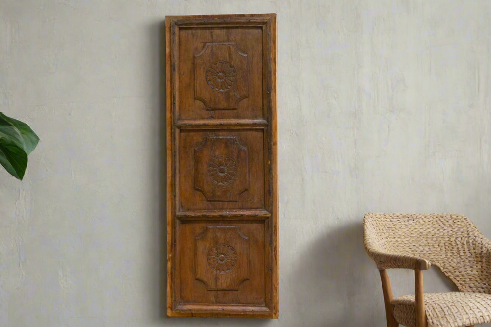 18th Century Spanish Farmhouse Carved Cabinet Door