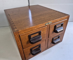 Vintage Globe Wernicke Oak 4 Drawer Card Catalog File All Dovetailed Quality