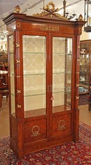Italian Made French Empire Style Glass Door China Curio Display Cabinet