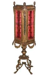 Vitrine, Display, French Rococo Brass, Bronze Mounts, On a Stand, Vintage, 1900!