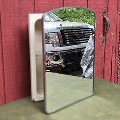 Vintage Kent Metal Medicine Cabinet Chrome Mirror 14×20 Recessed Art Deco
