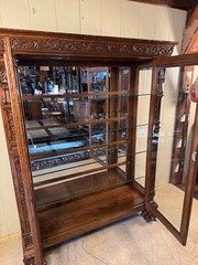 Antique Oak Large Late Victorian China Cabinet