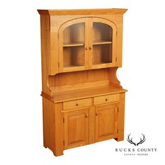 Hunt Country Furniture Oak Step Back Hutch China Cabinet
