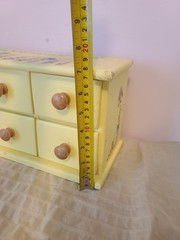 Vintage Yellow Table Top Wooden 8-Drawer Birdhouses Apothecary Hand Painted