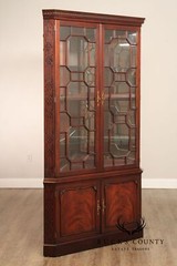 Henkel Harris Georgian Style Mahogany Corner Cabinet