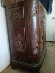 George Zee Asian Chinoiserie Bar Cabinet ANTIQUE