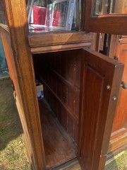 vintage antique Mahogany display Cabinet pharmacy c1870 CT 72/37/13” – 3 shelves