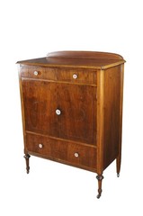 Antique Victorian Walnut Gentleman’s Chest of Drawers Cabinet Console 35″