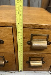 Vintage Wood Card Catalog 4 Drawer Tiger Oak Library Desk File Cabinet
