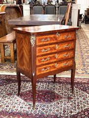 French Antique Inlaid Rosewood Louis XV Small Bar Cabinet