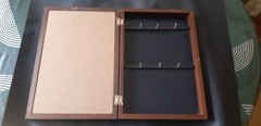 key cabinet wooden box storage vintage glass key collage door