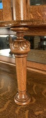 Antique Oak Curved Glass Curio Buffet