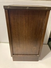 Antique Victorian Brown Leather Brass Gallery Military Campaign Cabinet 14.5x8x8