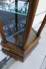 Hollywood Regency Extra Tall and Narrow Glass Shelving Display Bookshelf 6188
