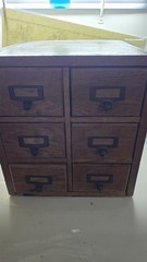 Rare Vintage Oak 4 Drawer Wooden Card Catalog File Cabinet Medical