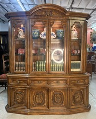 Vintage American Hibriten Bernhardt Mahogany Bookcase China Cabinet