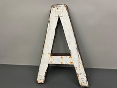 Vintage Wood Decorative Salvage Large 22″ Tall Letter “A” Old 1920’s-40’s