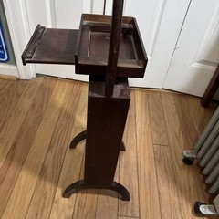Vintage 30″ w/ Handle Telephone Stand / Table W/ Directory Book Shelf Valet Wood