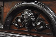 Victorian Ebonized Rosewood Figural Carved Parlor Cabinet attr. Pottier & Stymus