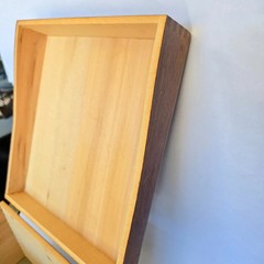 Vintage Oak Dovetail Card File Box Metal Slide Drawer