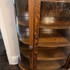Antique Wood/glass China Cabinet/curio 65inches Tall X 36 Inches Wide 5 Shelves
