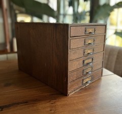 Vintage Small Quarter Sawn Oak Document Cabinet by Weis