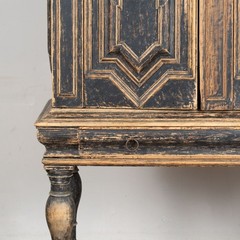 18th Century Black Baroque Swedish Cabinet