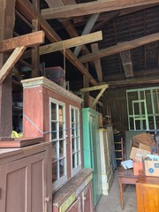 Antique Dutch Cupboard Step Back Cupboard Barn Find Primitive 1800 Old Paint