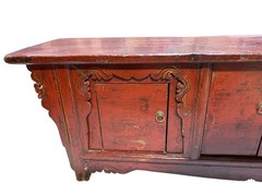#6076 Old Chinoiserie Altar Low Cabinet With Solid Wood 71″ W