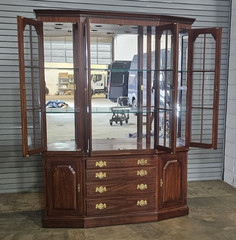 HENKEL HARRIS Wild Cherry China Breakfront Bookcase or Cabinet made in Virginia