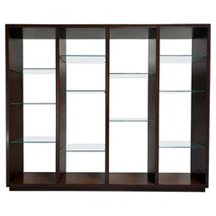 Mid Century Edward Wormley Dunbar Walnut Showcase Curio Display Cabinet Bookcase