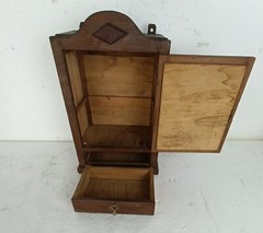 Antique Medicine cabinet Apothecary Antique Oval Mirror Carved Wood lovely barn