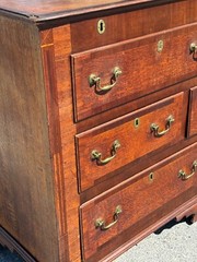 antique George III banded oak mule chest cabinet 1780 keys Chippendale inlaid