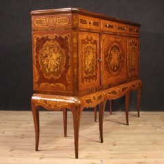 Bar cabinet inlaid wood furniture vintage sideboard commode 20th century