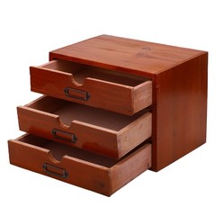 Stackable Apothecary Cabinet 3 Drawer Desk Organizer Vintage Library