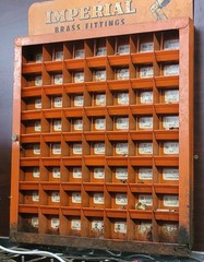 Antique Imperial Brass Fitting Organizer Retail Case