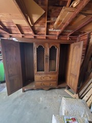 Old Hickory Furniture Hard Oak Antique Gently Used China Cabinet 
