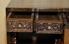 LOVELY ORNATELY CARVED 18TH CENTURY SPANISH CABINET ON STAND WITH HIDDEN STORAGE
