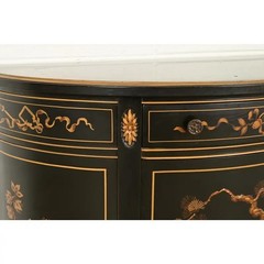 Imperial Furniture Grand Rapids French Regency Chinoiserie Demilune Cabinet