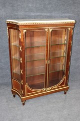 French Louis XVI Style Ormolu Mounted Marble Top Vitrine By Francois Alix