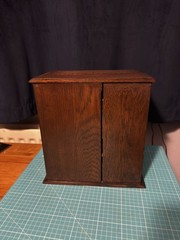 Antique Edwardian oak inlaid Wooden Smokers Cabinet Humidor – Lockable With Key
