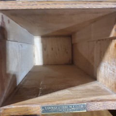 Antique Yawman & Erbe N.Y Oak Wood 1-Drawer Card Catalog Index File Cabinet Box