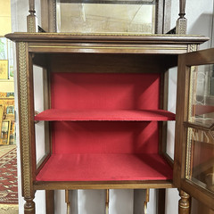 Antique Louis XVI French Walnut Sheet Music Cabinet Entryway Display Storage