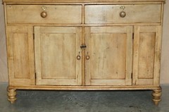 LARGE ANTIQUE VICTORIAN CIRCA 1880 OAK HOUSEKEEPERS CUPBOARD DRAWERS LINEN POTS