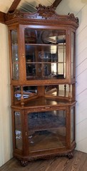 Fabulous Antique Victorian Oak Corner China Cabinet