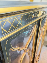 Karges Chinoiserie Decorated Breakfront China Display Cabinet