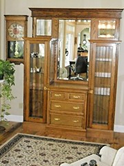 Antique Oak Dining Room China Cabinet Bookcase