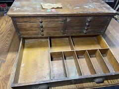 Antique Oak 1800s Post Office Stamp Money Cabinet Solid Oak Original Keys Lock