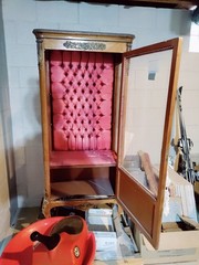 Louis XV or Louis XVI style antique vitrine display cabinet, Vernis Martin style
