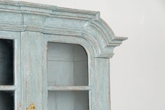 Early 19th Century Swedish Blue Painted Pine Display Cabinet